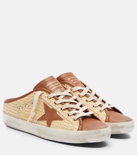 Golden Goose Golden Goose Super-Star raffia and leather mules