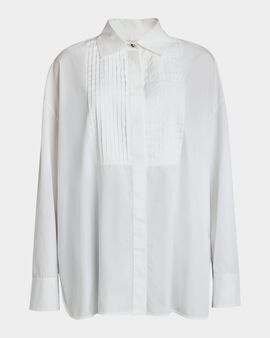 Golden Goose Journey Oversized Cotton Voile Tuxedo Shirt