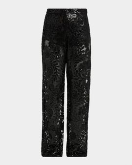 Golden Goose Journey Sequined Floral-Embroidered Tulle Pants