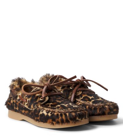 Golden Goose Kids Golden Goose Kids Cruise leopard-print calf hair boat shoes