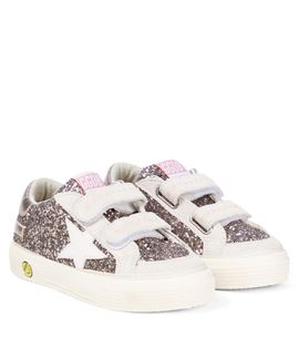 Golden Goose Kids Golden Goose Kids May School glitter and suede sneakers