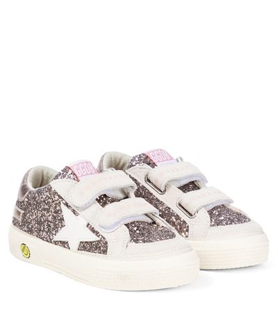 Golden Goose Kids Golden Goose Kids May School glitter and suede sneakers