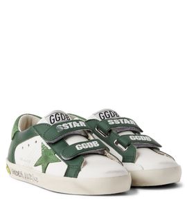 Golden Goose Kids Golden Goose Kids Old School suede-trimmed leather sneakers