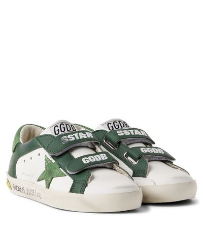 Golden Goose Kids Golden Goose Kids Old School suede-trimmed leather sneakers