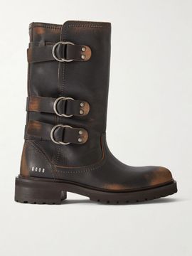 GOLDEN GOOSE Kurt distressed leather knee boots