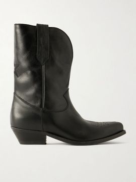 GOLDEN GOOSE Wish Star embroidered leather ankle boots