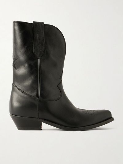 GOLDEN GOOSE Wish Star embroidered leather ankle boots