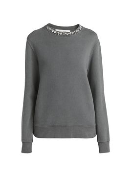 Golden Goose Women's Crystal-Embellished Distressed Crewneck Sweatshirt