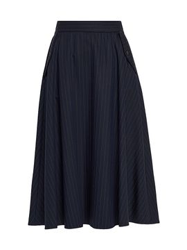 Golden Goose Women's Journey Pinstriped Wool Skirt