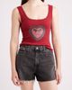 GOLDEN HOUR GOLDEN HOUR Delicate Heart Lace Trim Graphic Tank Top - 1