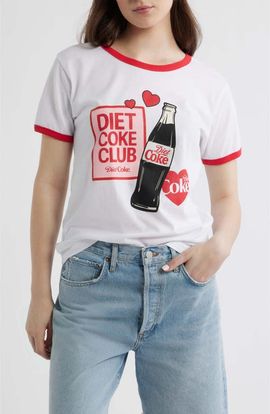 GOLDEN HOUR GOLDEN HOUR Diet Coke Stickers Graphic Cotton T-Shirt
