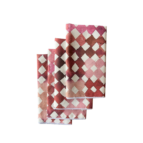 Goldie Home Goldie Home Pink Diamonds Napkin Set of 4 