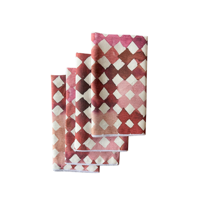 Goldie Home Goldie Home Pink Diamonds Napkin Set of 4 