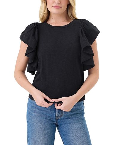 Goldie Lewinter Goldie Lewinter Signature Slub Waterfall Ruffle Shell Top