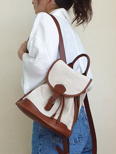 GONI atelier Daily Backpack Leather / Canvas_Brown