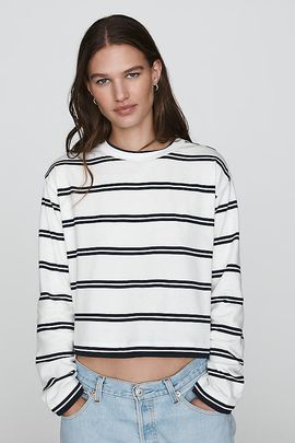 Good American 100% Cotton Layered Tee
