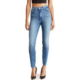 Good American Good American Always Fits Good Waist Raw Hem High Waist Skinny Jeans
