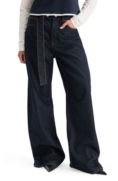 Good American Good American Belted Low Waist Baggy Wide Leg Jeans