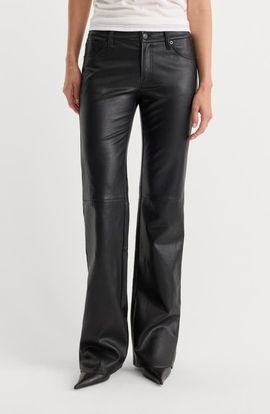 Good American Good American Better Than Leather Low Rise Bootcut Faux Leather Pants