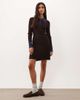 Good American Good American contrast collar detail knit polo mini dress in chocolate brown - 1