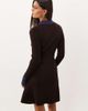 Good American Good American contrast collar detail knit polo mini dress in chocolate brown - 4