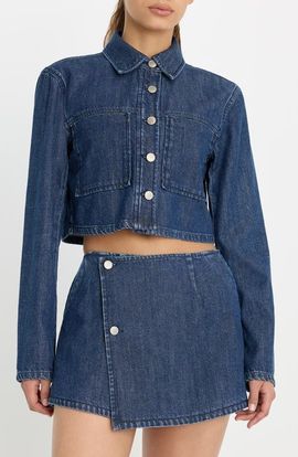 Good American Good American Cropped Denim Jacket