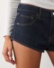 Good American Good American denim micro shorts with contrast stitching in dark indigo wash-Blue - 3
