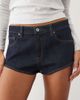 Good American Good American denim micro shorts with contrast stitching in dark indigo wash-Blue - 4