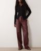 Good American Good American faux leather low rise straight leg pants in burgundy-Red - 1