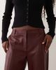 Good American Good American faux leather low rise straight leg pants in burgundy-Red - 2