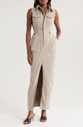 Good American Good American Fit for Success Twill Maxi Dress