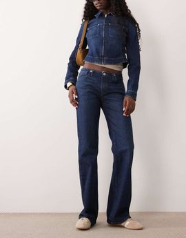 Good American Good American ghost waist low rise bootcut jeans in indigo-Blue