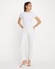 Good American Good American good icon straight leg cropped faux pearl jeans in white - 1