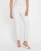Good American Good American good icon straight leg cropped faux pearl jeans in white - 2