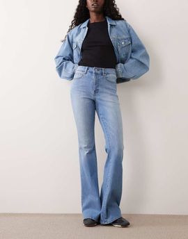 Good American Good American good legs flare jeans in mid light blue wash