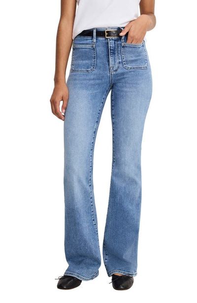 Good American Good American Good Legs Patch Pocket High Waist Flare Jeans
