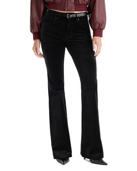 Good American Good American Good Legs Velvet High Rise Flared Jeans in Black