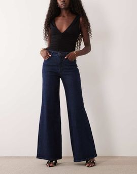 Good American Good American good waist palazzo jeans in dark blue wash