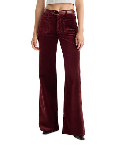 Good American Good American Good Waist Velvet High Rise Palazzo Jeans in Berry Noir