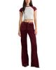 Good American Good American Good Waist Velvet High Rise Palazzo Jeans in Berry Noir - 2
