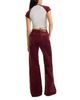 Good American Good American Good Waist Velvet High Rise Palazzo Jeans in Berry Noir - 3