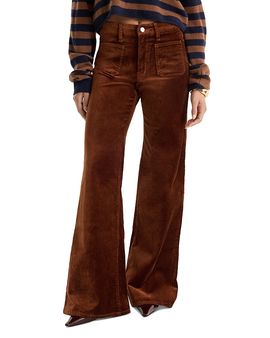 Good American Good American Good Waist Velvet High Rise Palazzo Jeans in Bronze