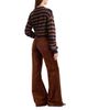 Good American Good American Good Waist Velvet High Rise Palazzo Jeans in Bronze - 3