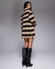 Good American Good American jersey polo mini dress in mineral and black rugby stripe - 2