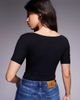 Good American Good American jersey twist front bodysuit in black - 2