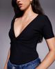 Good American Good American jersey twist front bodysuit in black - 4