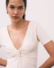 Good American Good American jersey twist front bodysuit in white - 2