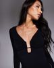 Good American Good American jersey u-wire long sleeve top in black - 3