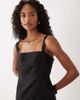Good American Good American linen blend tailored square neck mini dress in black - 4