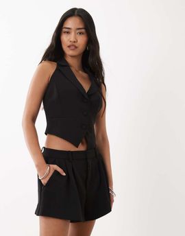Good American Good American luxe suiting shorts in black - part of a set